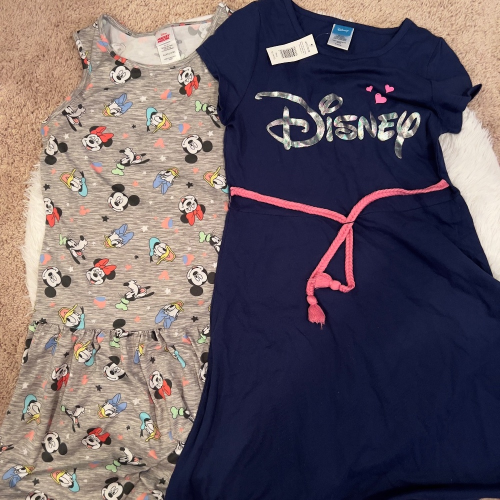 NWT | Disney Girls Dress Set | Mickey Mouse and Friends Gray/Navy | XL (14-16)